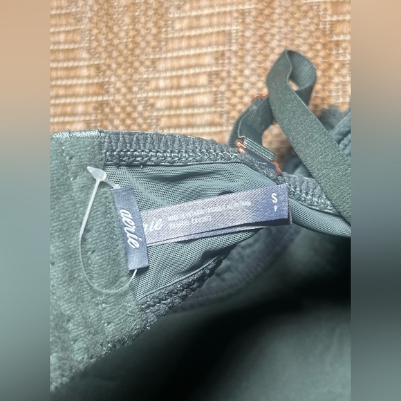 Aerie Women's Dark Green Floral Lace Bandeau Bralette, Size S - Picture 5 of 8